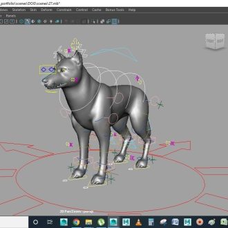 dog rig in maya